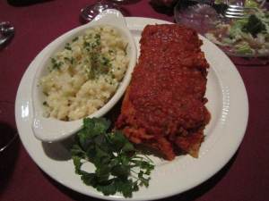 Eggplant Parmesan and side of risotto